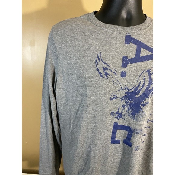 American Eagle Athletic Fit Gray With Blue Logo long Sleeve T Shirt Size M - Picture 5 of 16